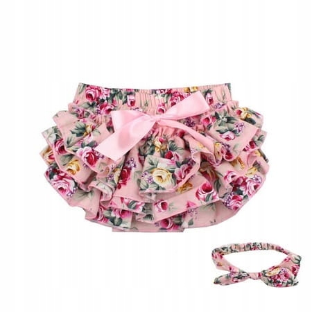 

Spodenki na pieluchę dziecięce z opaską różowe M