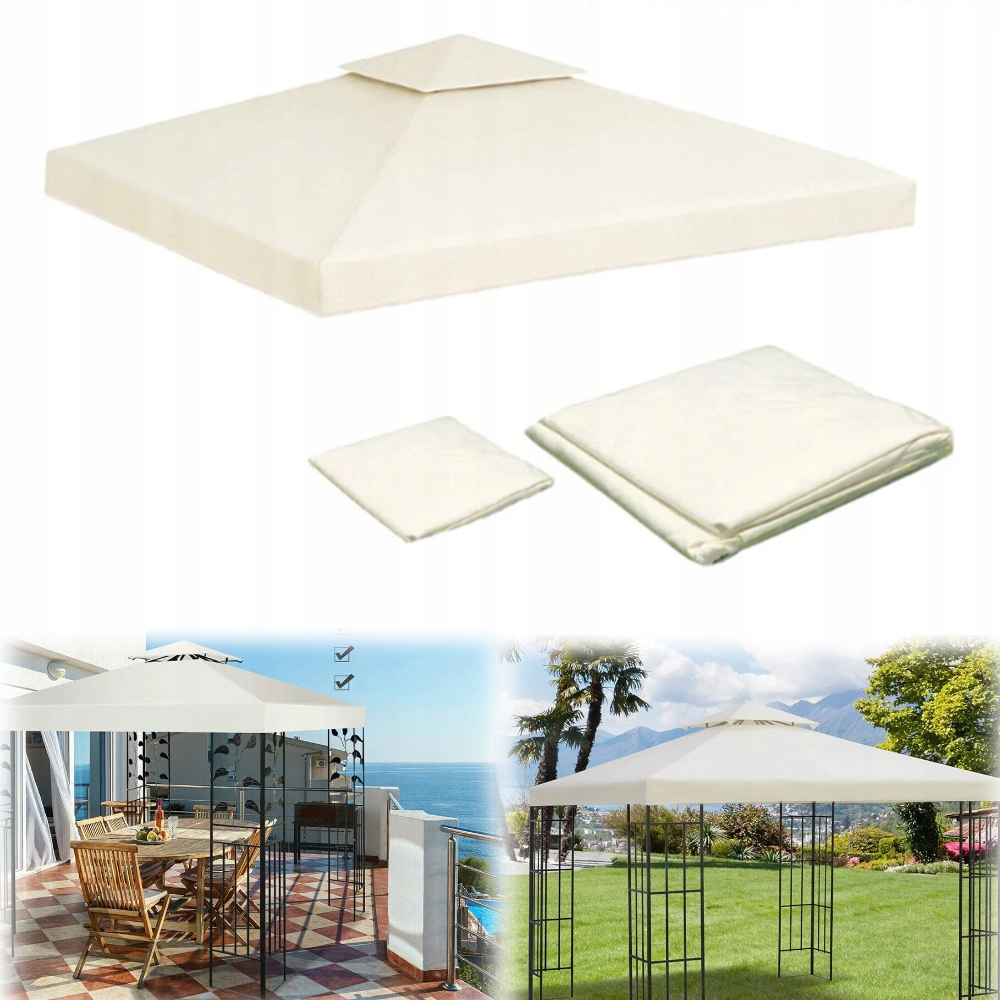 Zastřešení pro zahradní pavilon, střecha 300 cm x 300 cm, voděodolné