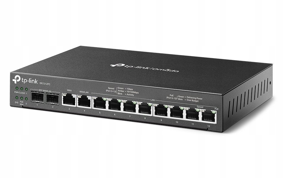 TP-Link ER7212PC Omada Gigabit Vpn Router, 8x PoE+, 2x Gbit Sfp, 1x Gbit Wa