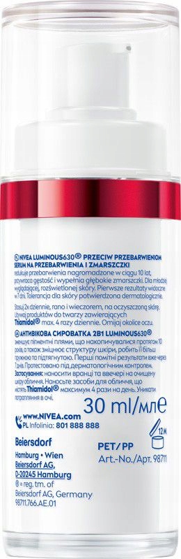 Nivea Luminous Serum 2V1 Proti Pigmentovým Skvrnám A Vráskám 30 ML