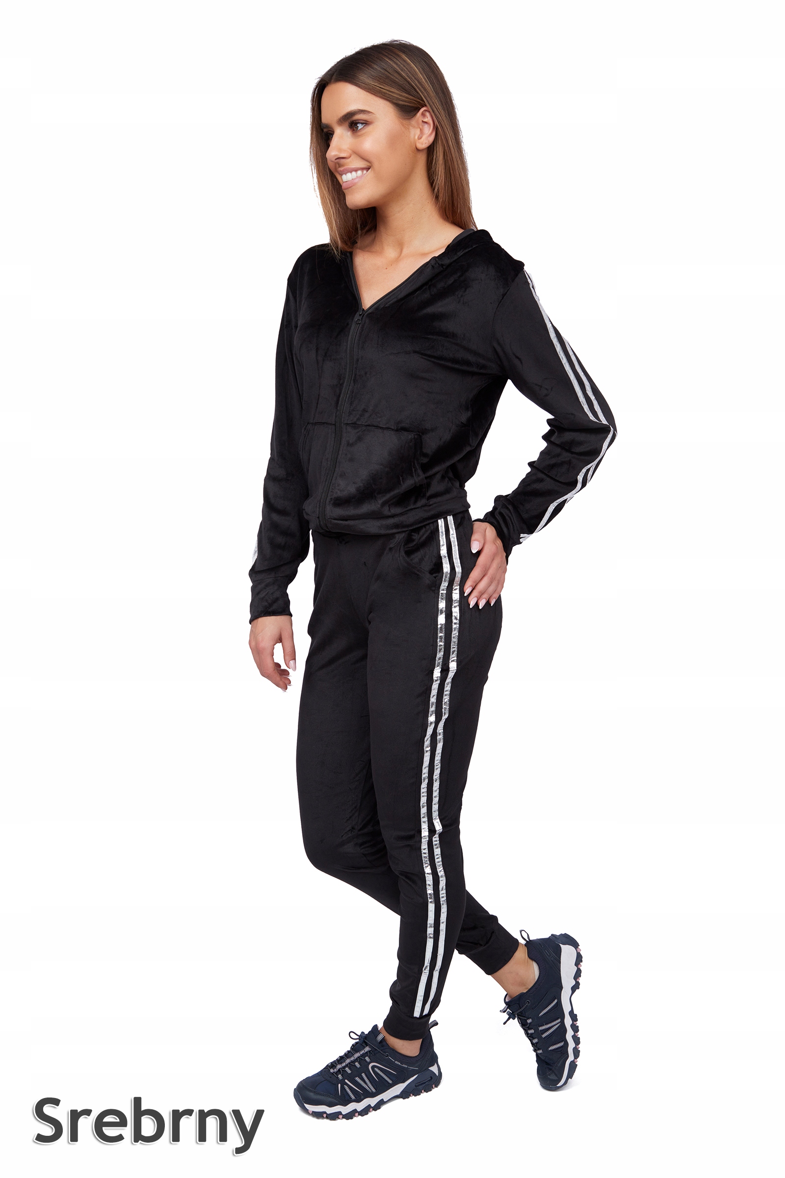 333_ M/38 _WELUROWY DRES BLUZA_SPODNIE LAMPASY Rozmiar M