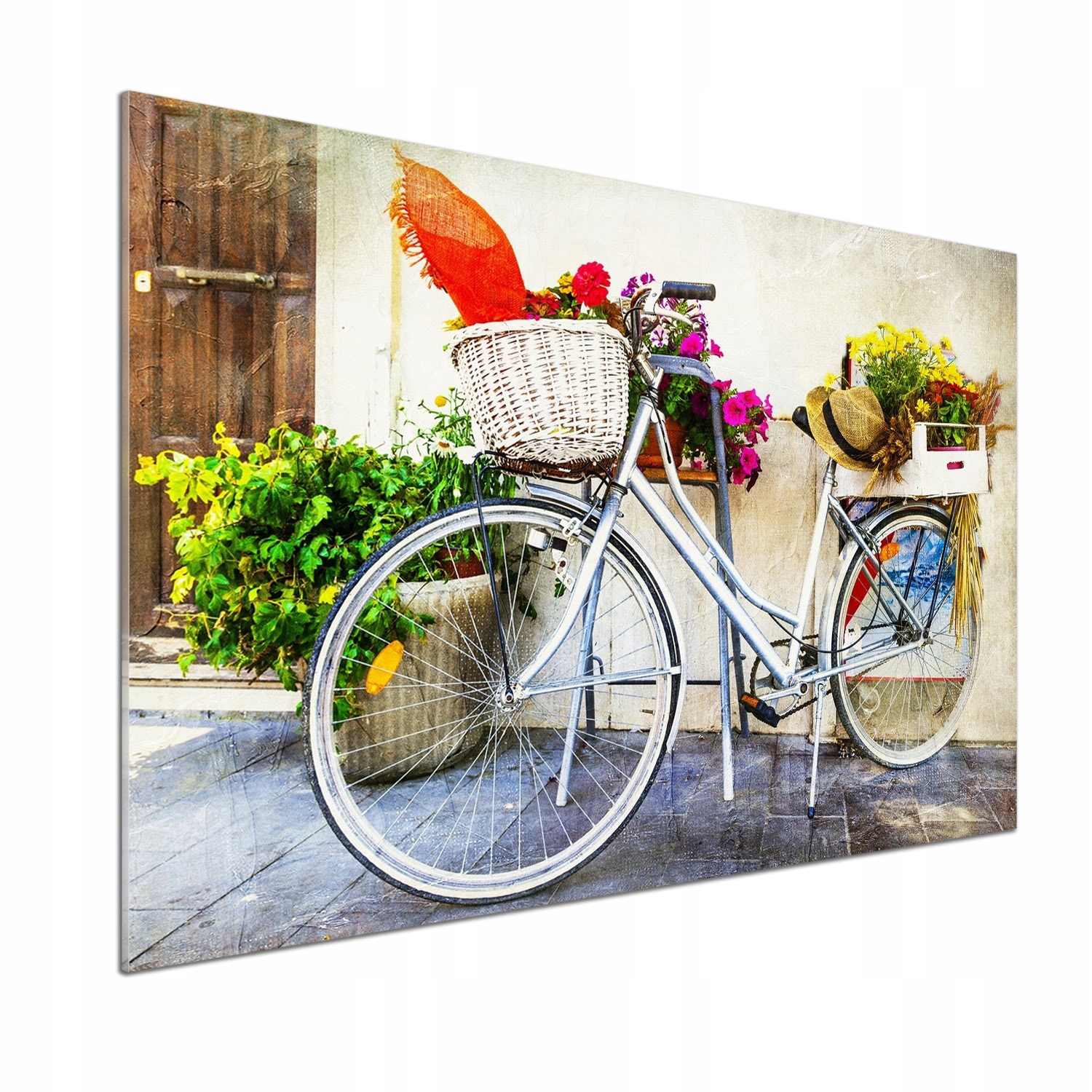 Panel dekor sklo Biely bicykel 100x70 cm Lepidlo