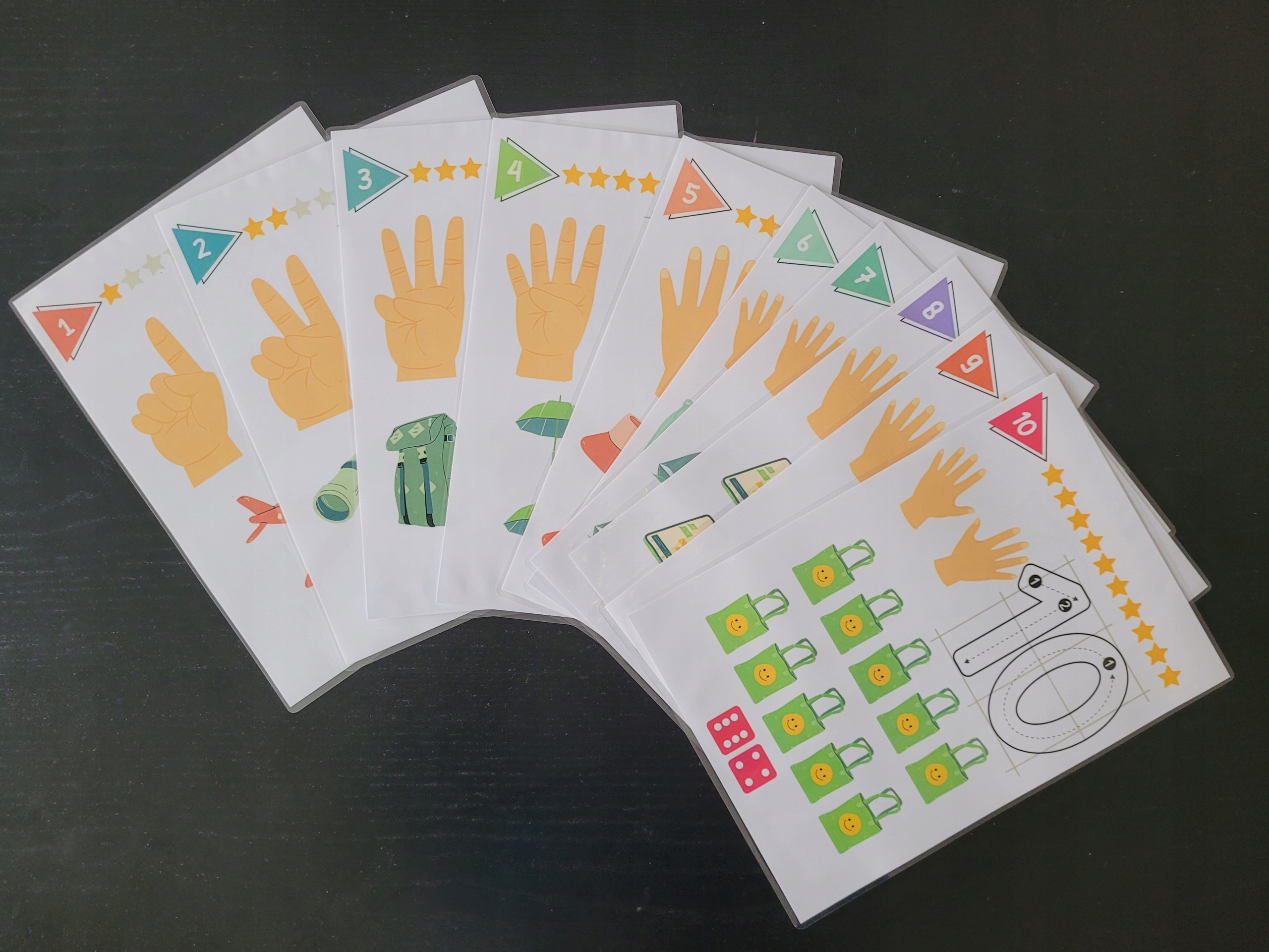 Cyfry cyferki 1-10 Plansze edukacyjne A4 nauka liczenia Kod producenta Cyf1-10