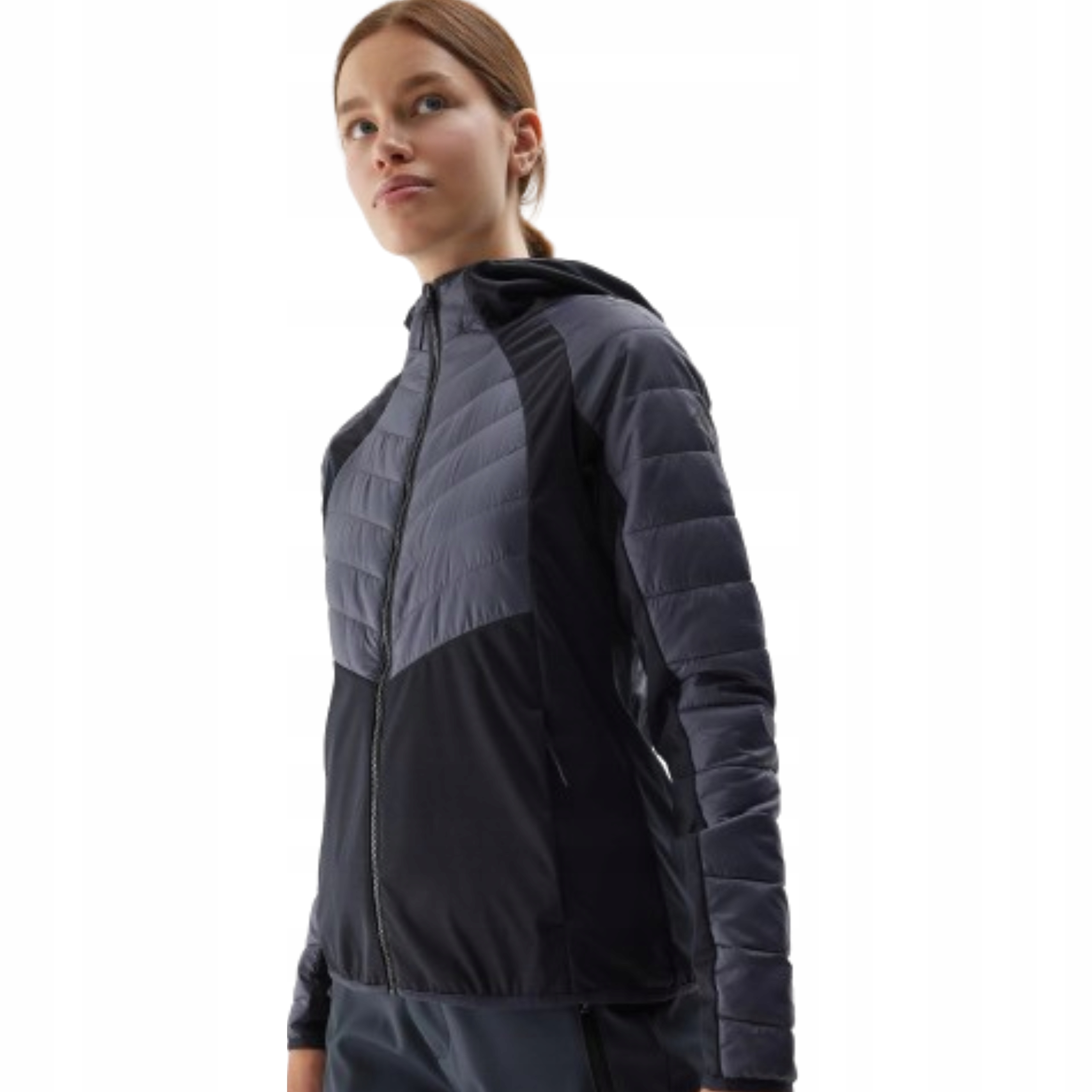 Damska Kurtka Puchowa 4F Z Kapturem Primaloft Lekka Xs