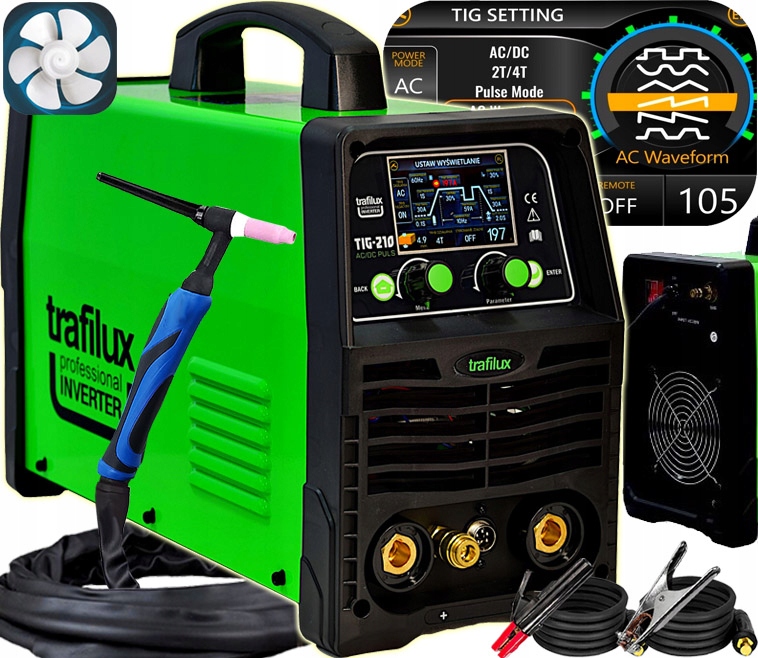 Svařovač Trafilux Tig 210 Hf LCD Puls Synergie Ac DC 200A Bi-Level 6 vln