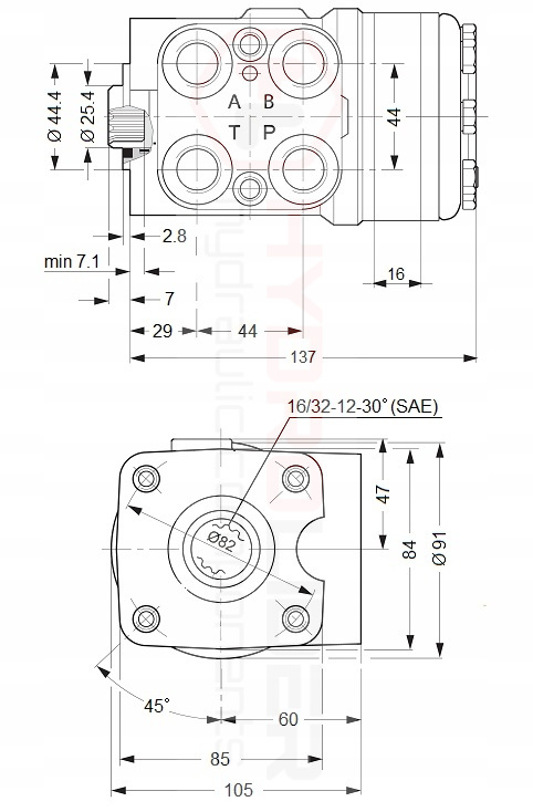 KOLUMNA PRZYLACZA Z ORBITROLEM OSPC 125 Part number 1 06 10 134
