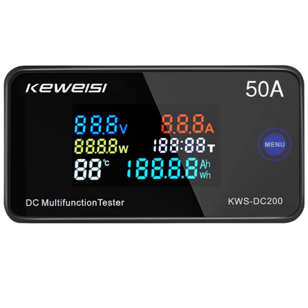 AMPEROMIERZ DC200V 50A WOLTOMIERZ PANELOWY Z POTENCJOMETREM Ah Wh TEMP CZAS Kod producenta KWS-DC200-50A