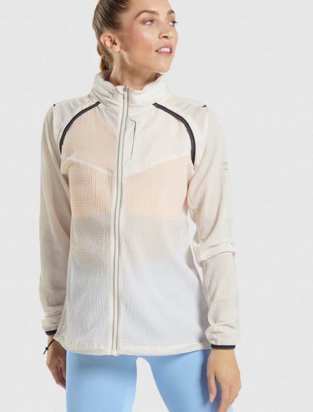 GYMSHARK KURTKA DAMSKA BEŻOWA SPORTOWA WIATRÓWKA M 0Z4D6_A*