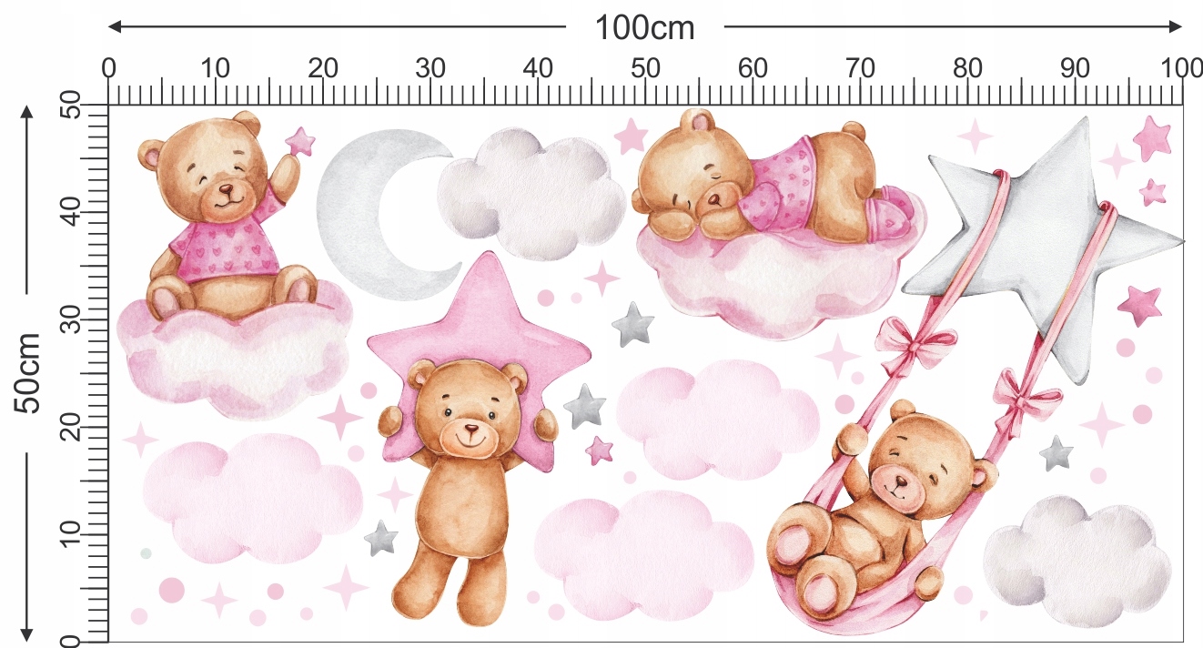 NAKLEJKI NA ŚCIANĘ MISIE CHMURY 50x100cm MC12 Marka inna