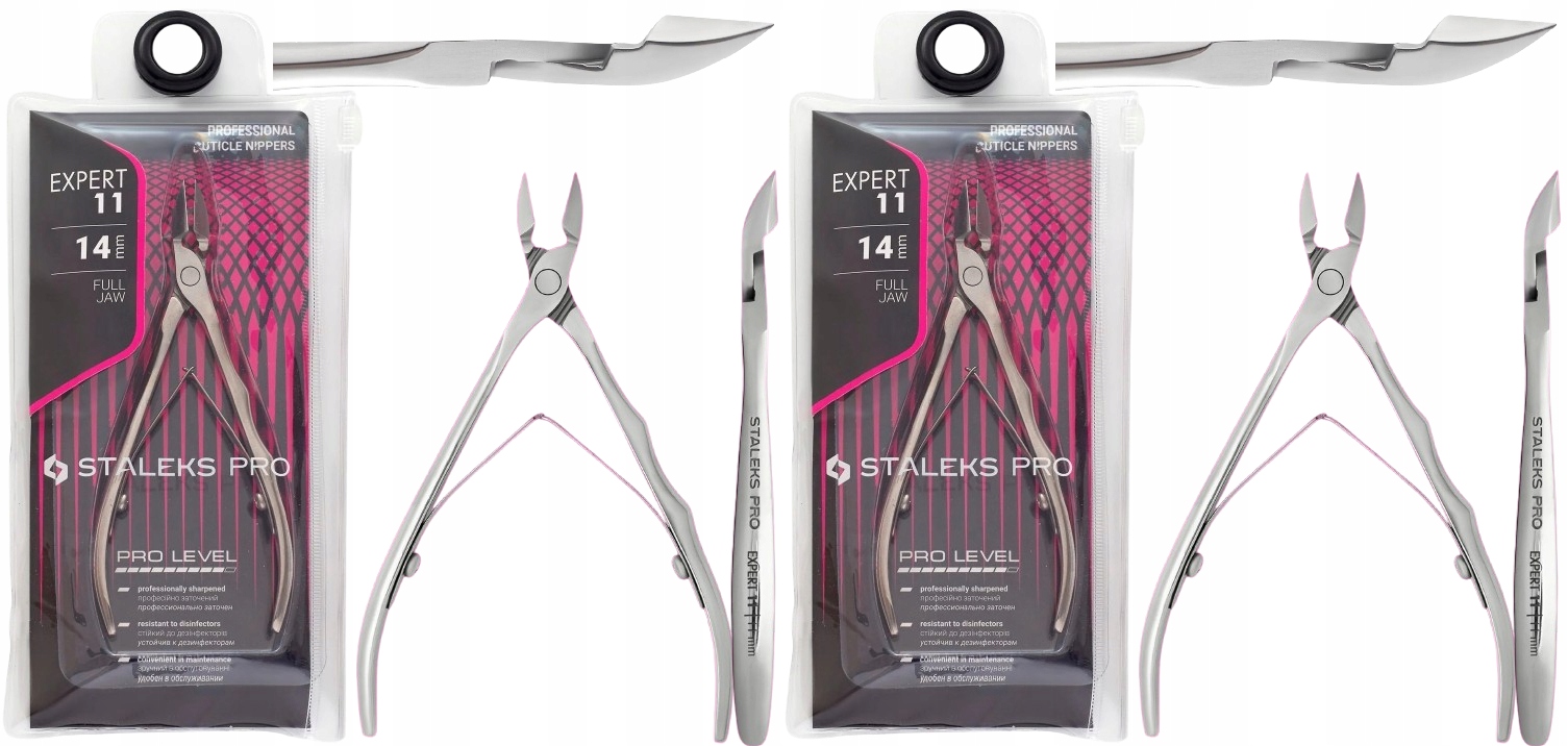 2 x Staleks Profesionální kleště na kůži 11 14 mm Rovné řezné hrany