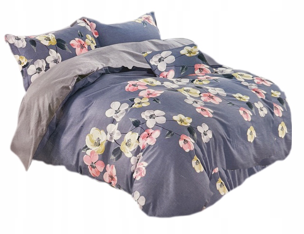 Pościel 160x200 Bawełna Satynowa 100% Poszewki Komplet Pościeli Kwiaty