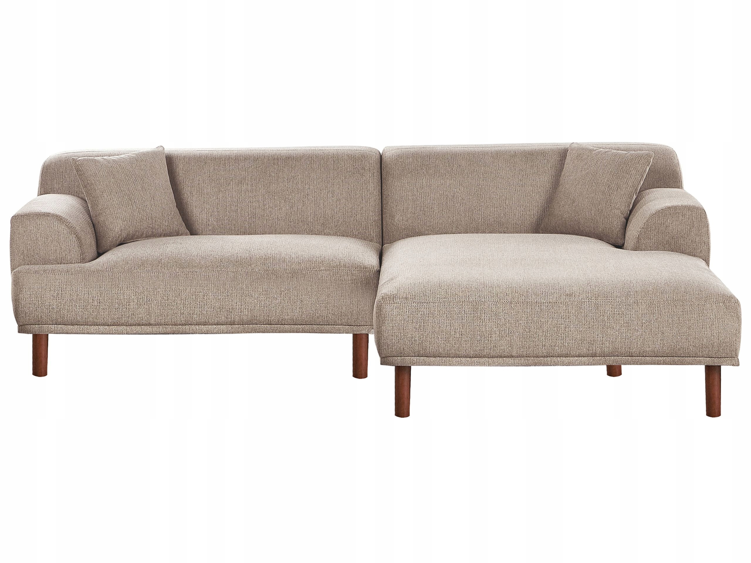Narożna sofa lewostronna beżowoszara