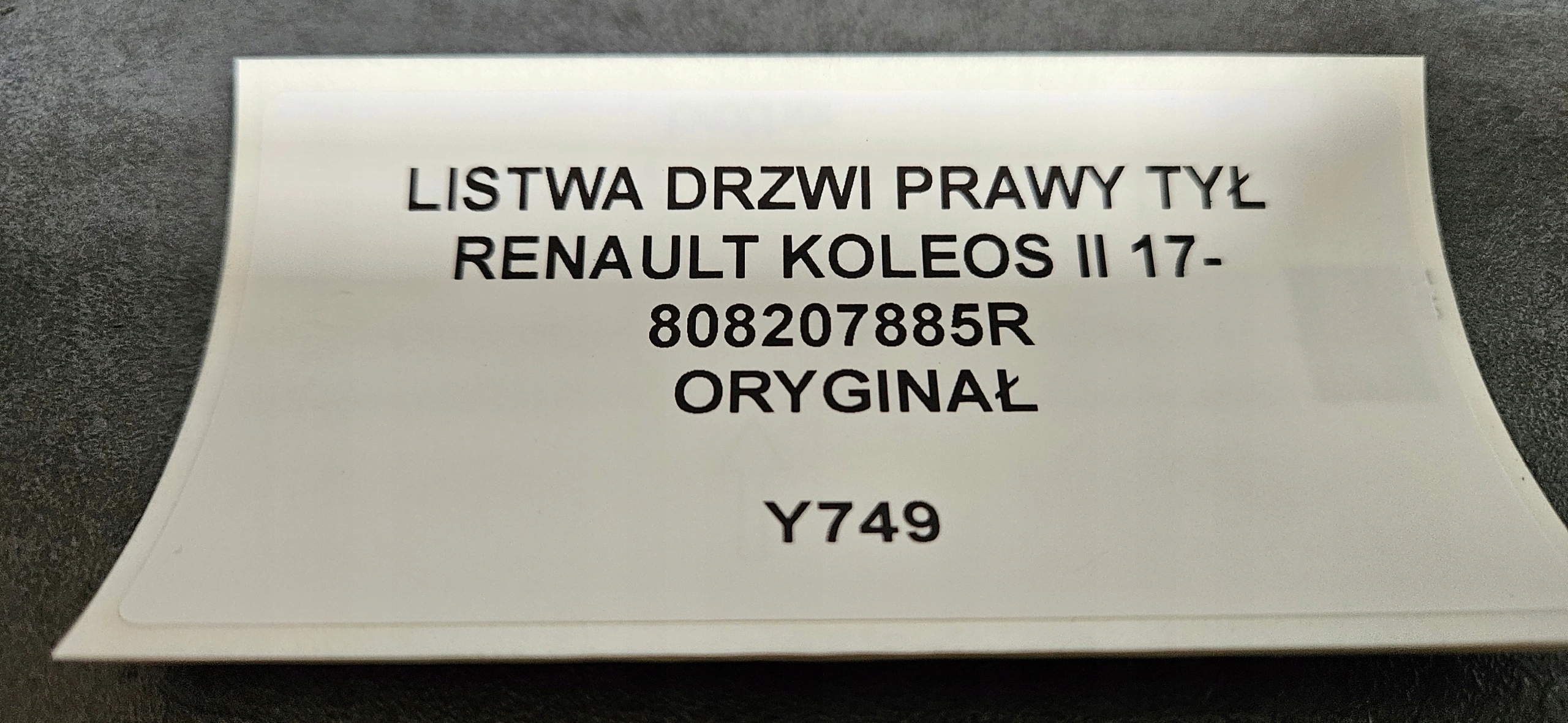moulding door right rear part RENAULT KOLEOS II 17- ORG