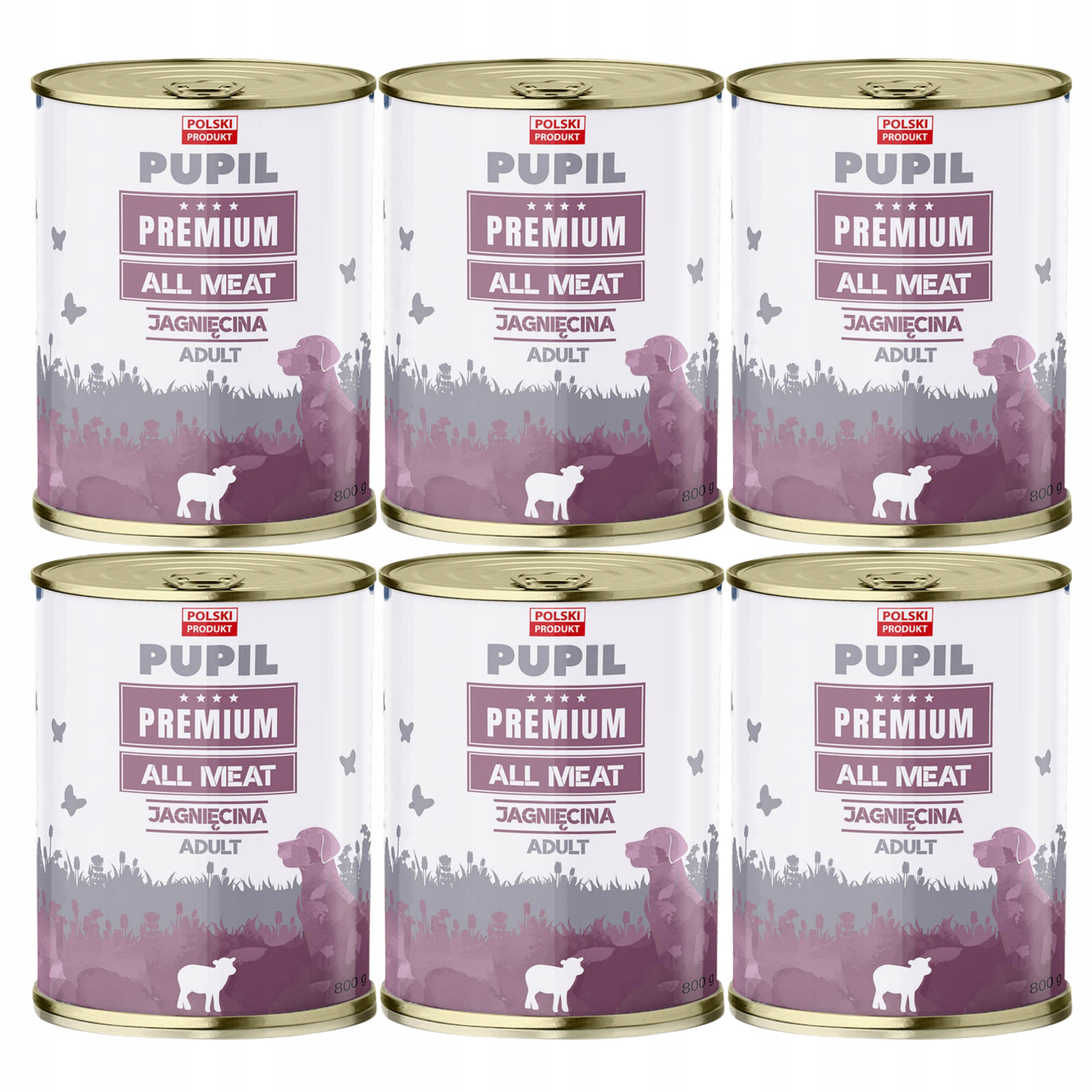Levně Pupil Premium All Meat Krmivo mokré pro psa Jehněčí 6 x 800 g