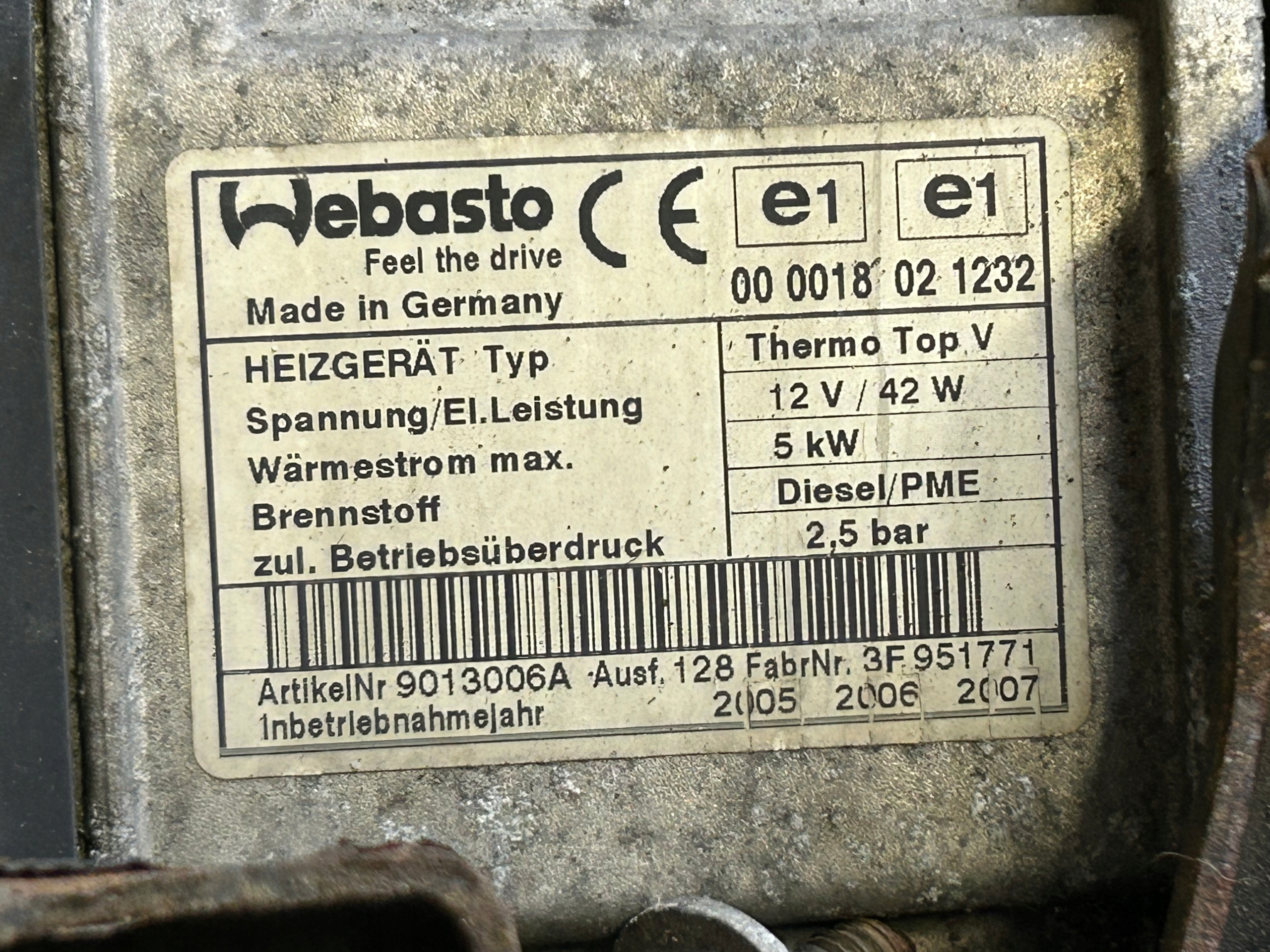 VW TOURAN 1,9 2,0 TDI WEBASTO 1K0815005FR