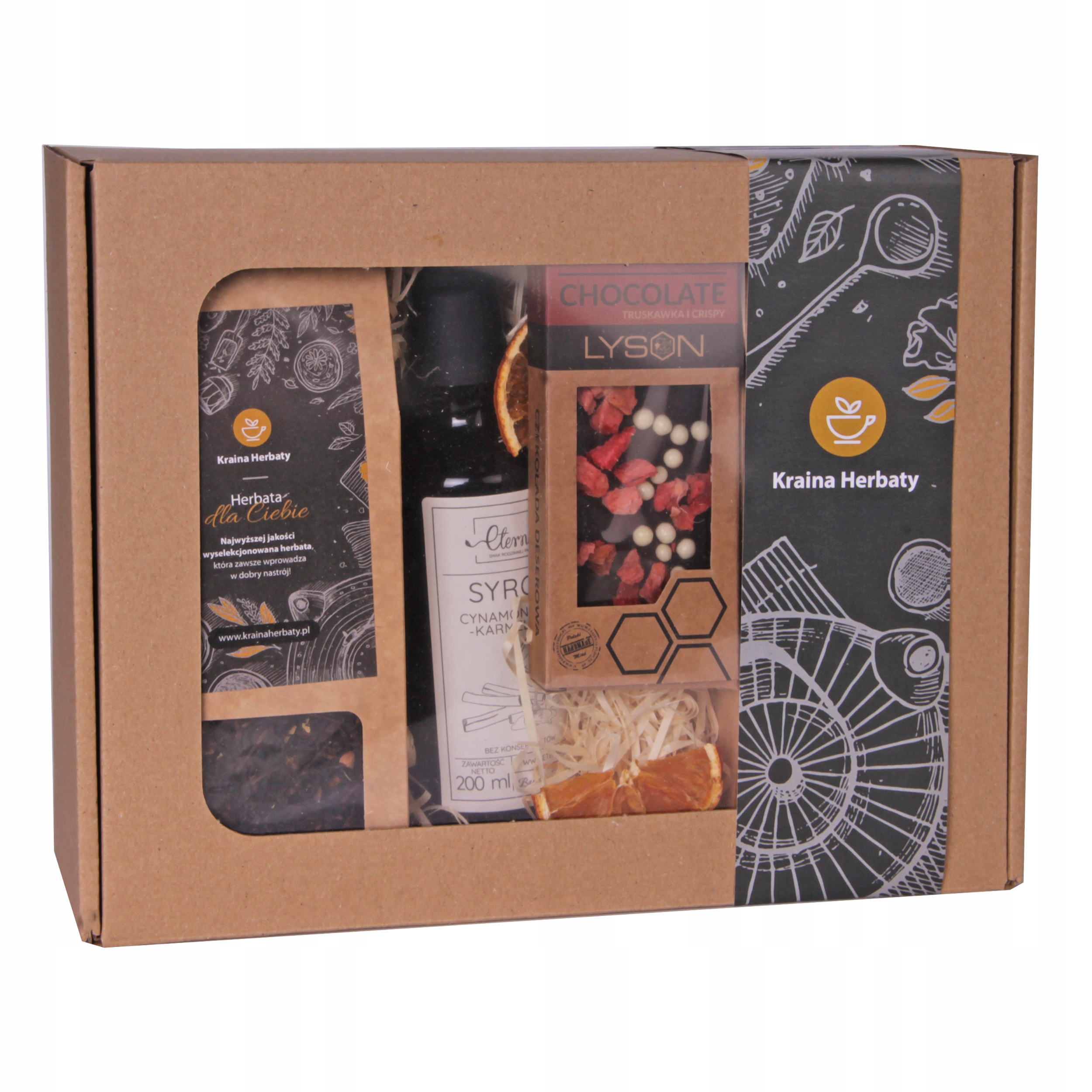 Levně Box Dárková Sada Dárek Čaj Sirup Čokoláda Aromatický dárek