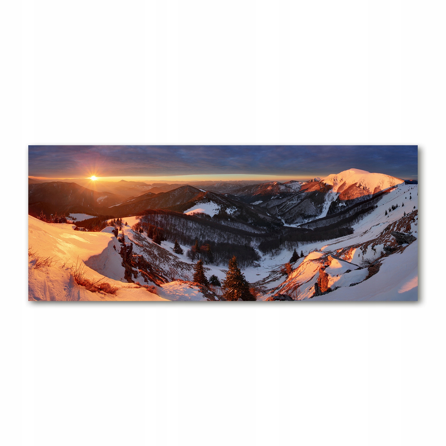 

Foto obraz akryl zdjęcie Zima w górach 125x50 cm