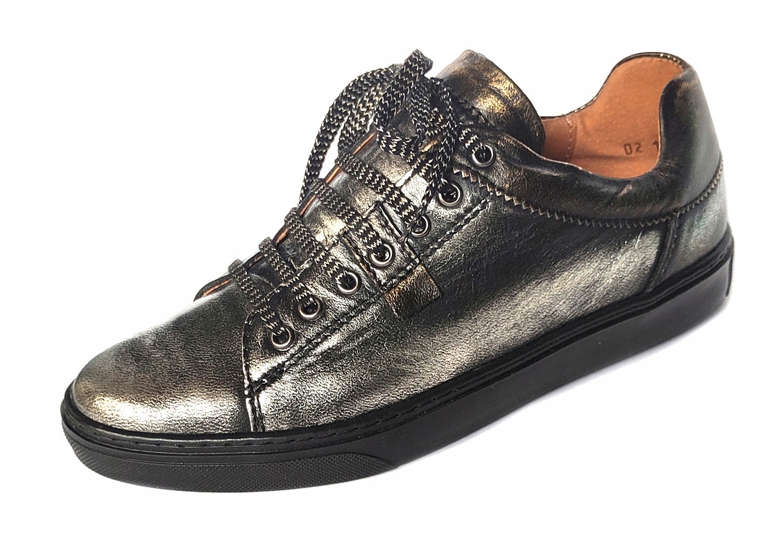 Výprodej!! Kožené polobotky Dolce Pietro sportovní boty zlaté stříbrné 40