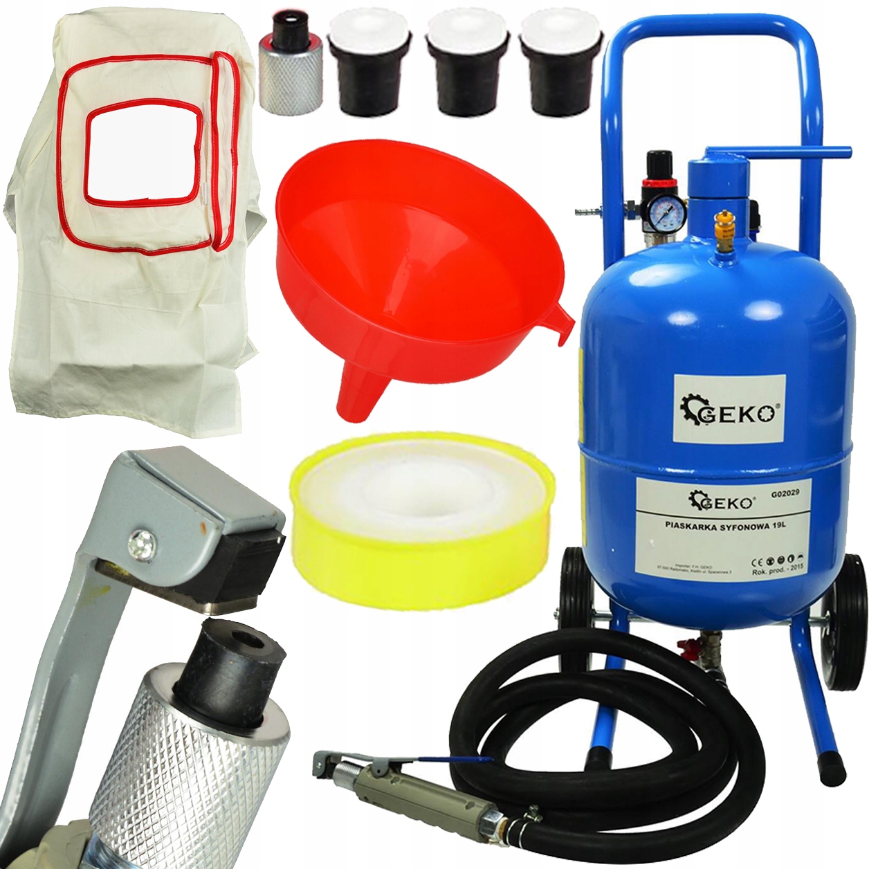 PIASKARKA MOBILNA SYFONOWA 19L MASKA LEJEK DYSZE