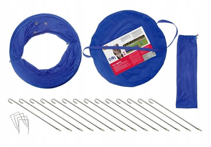 Karlie agility tunel modrý pro psy 525x60 cm, upevňovací sada vč.