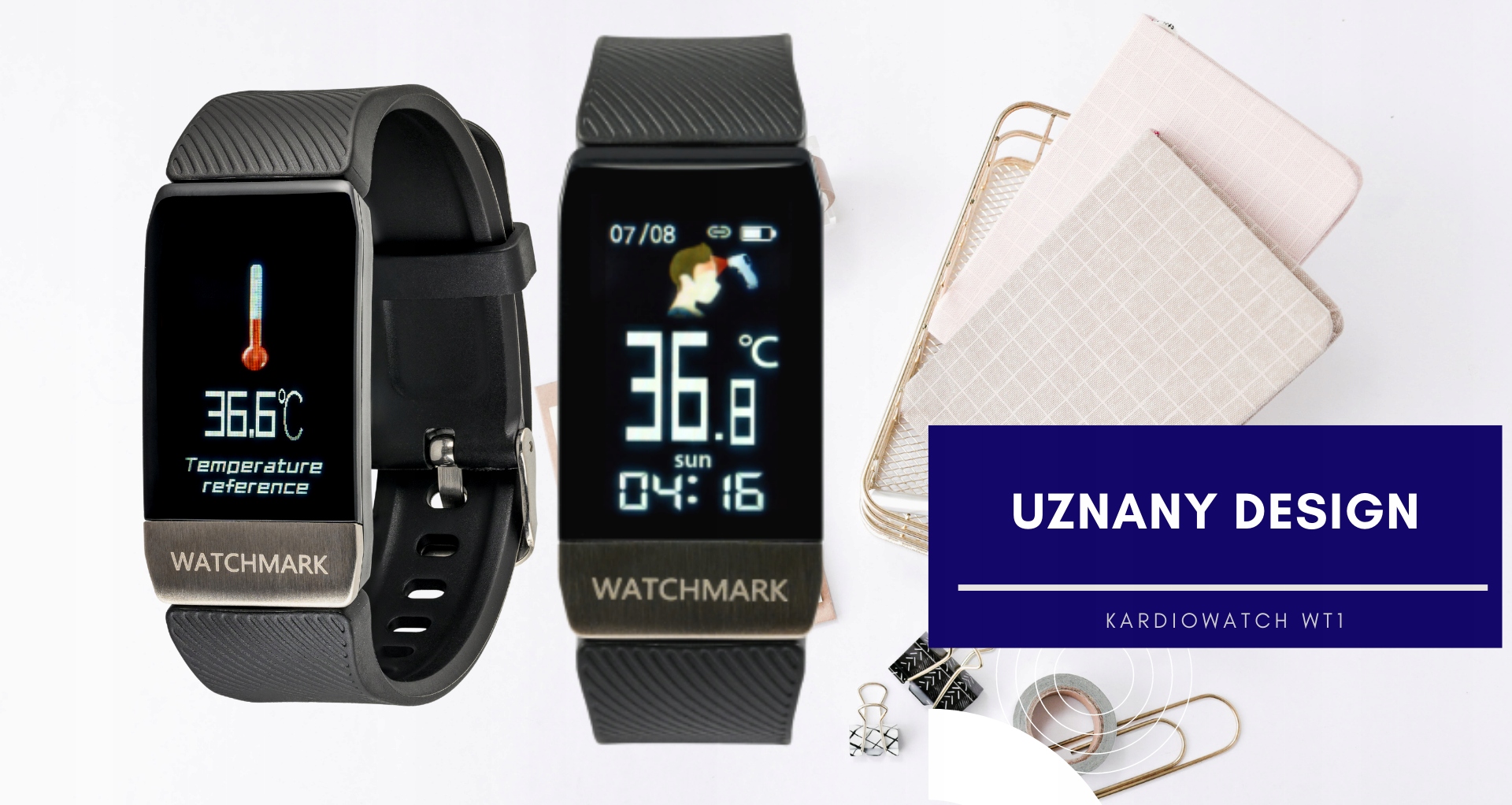 Opaska Zdrowia Smartwatch WT1 Watchmark Smartwatch dla seniora EKG PULS Komunikacja Bluetooth