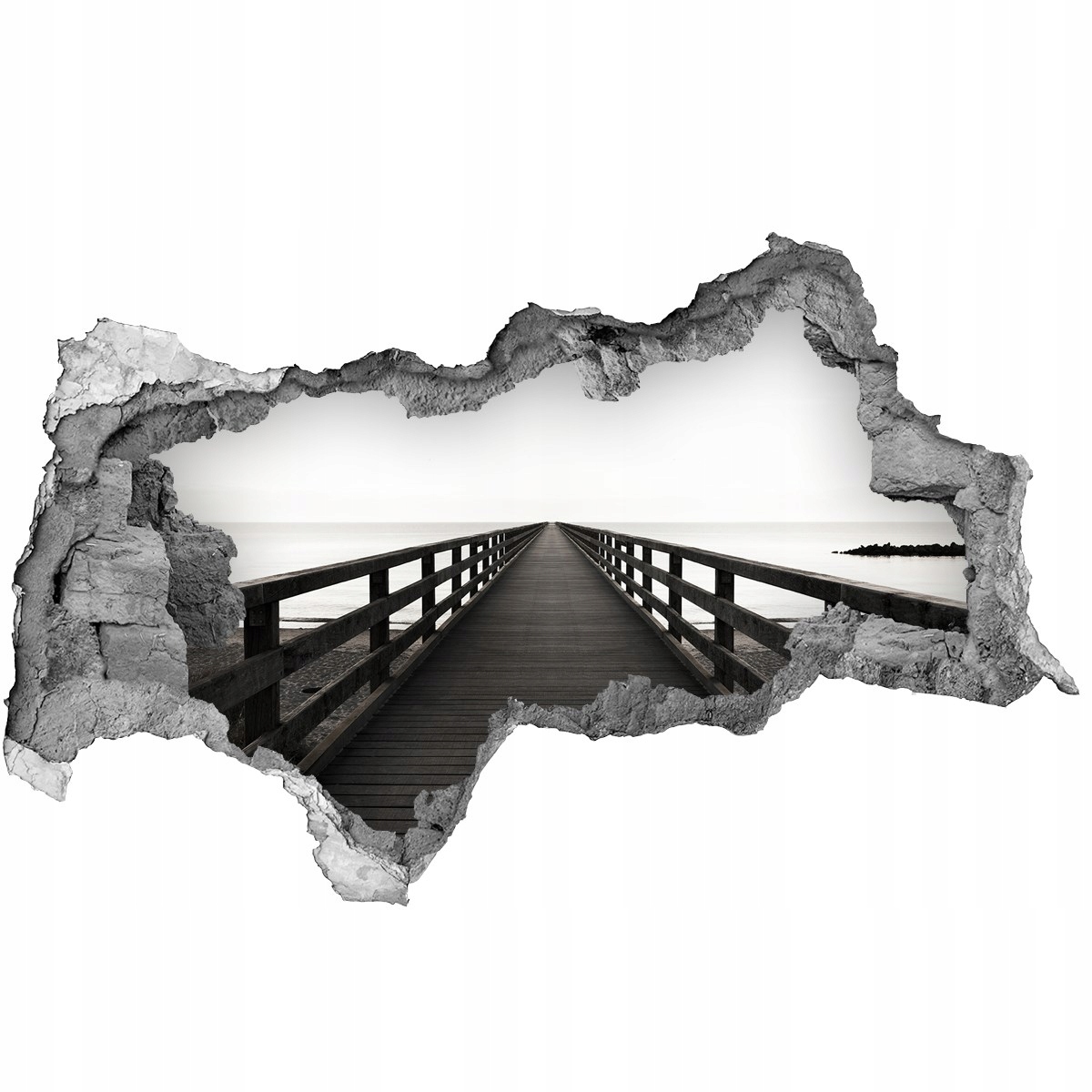 

Fototapeta dziura na ścianę 3d Drewniane molo