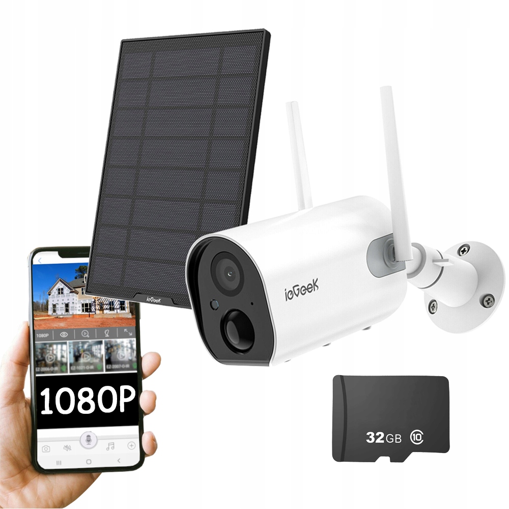 

Kamera Zewnętrzna Solarna WiFi 15000mAh Aku 32GB