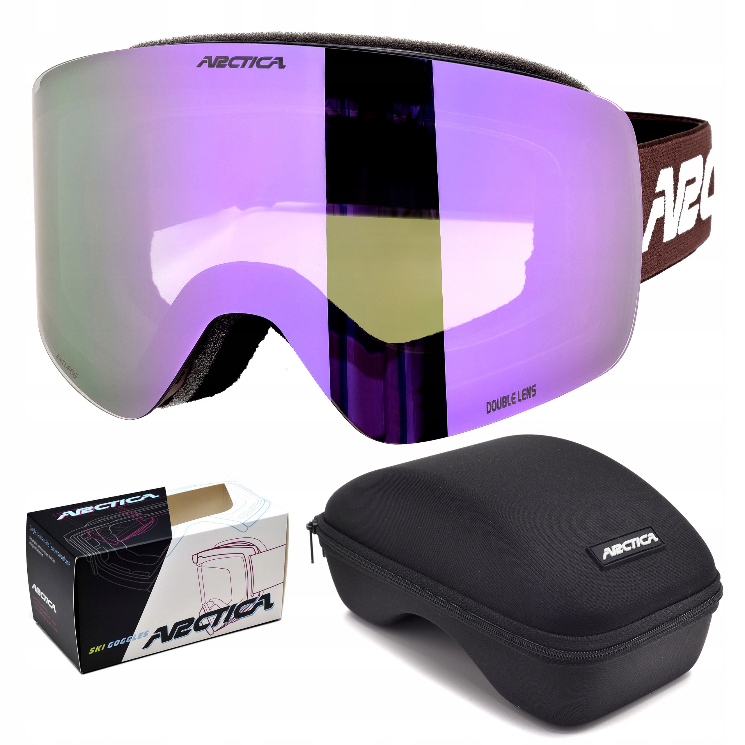 Lyžařské Brýle Arctica G-122B Bezrámečkové, Nezamlžující Se, Dvojité Sklo Pouzdro