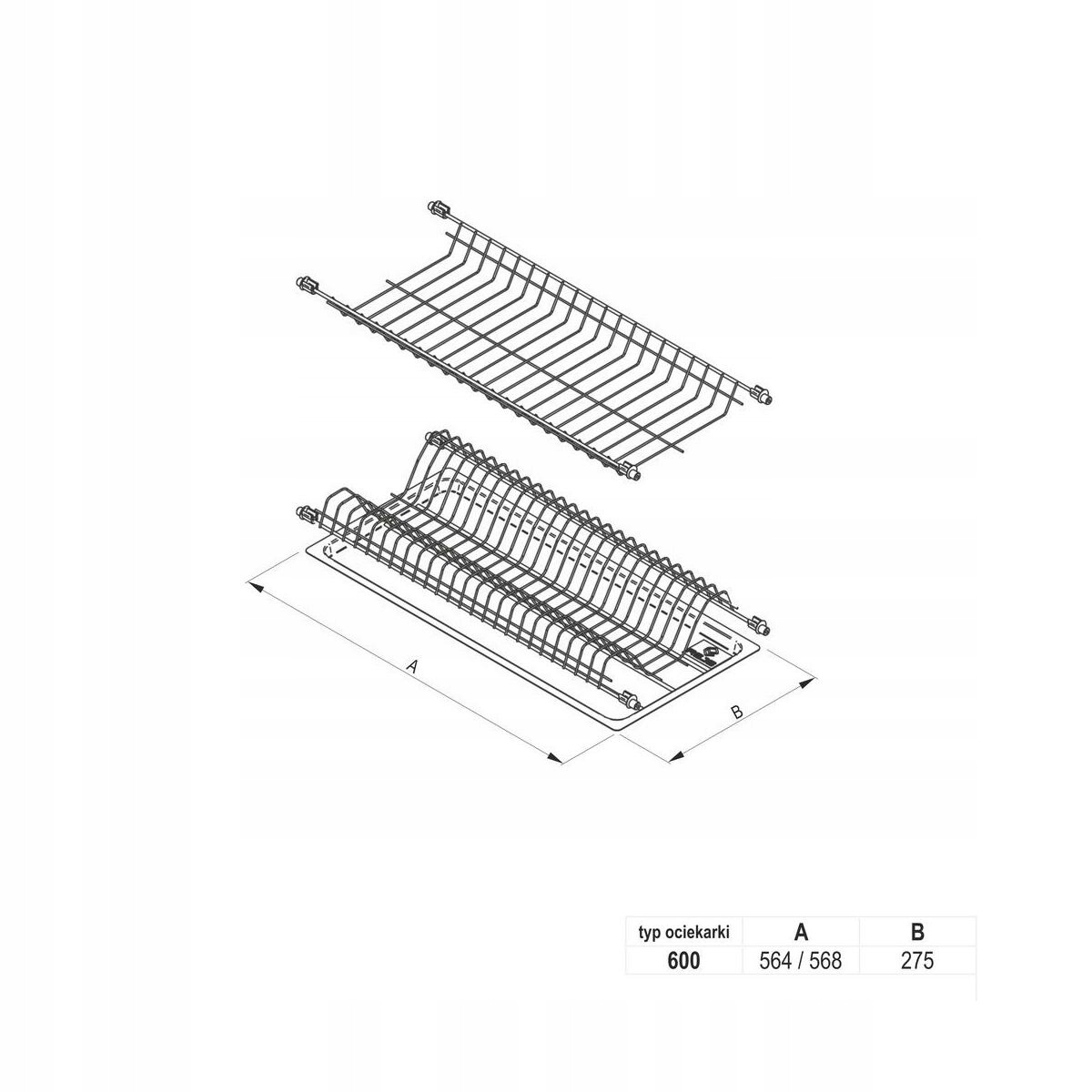 Ociekarka do naczyń szafkowa STANDARD REJS Kod producenta 4625256