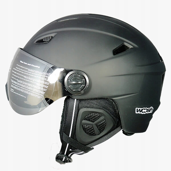 KASK WOOSH MAT BLACK Z SZYBĄ XL (61-62CM)+SKI RZEP