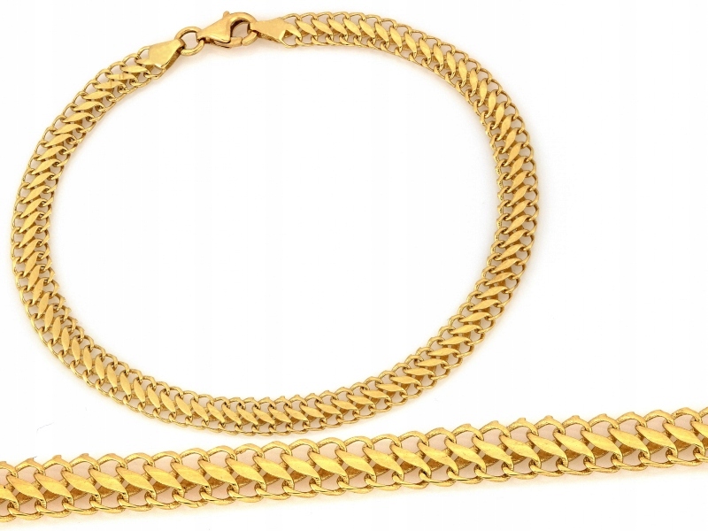 Zlatý náramek 585 Široký dílkový s ažurem 3.38 g, elegantní vzor 19 Cm