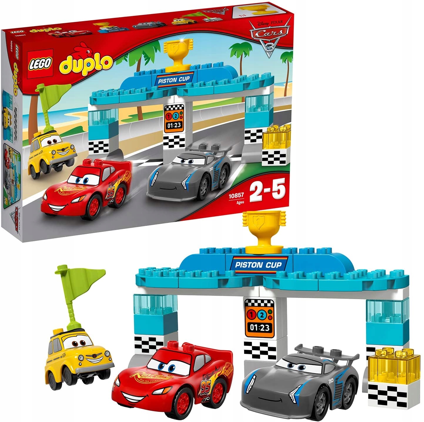 Oryginalne Lego Duplo 10857 Auta 3 Wyścig o Złoty Tłok Zygzak Mcqueen