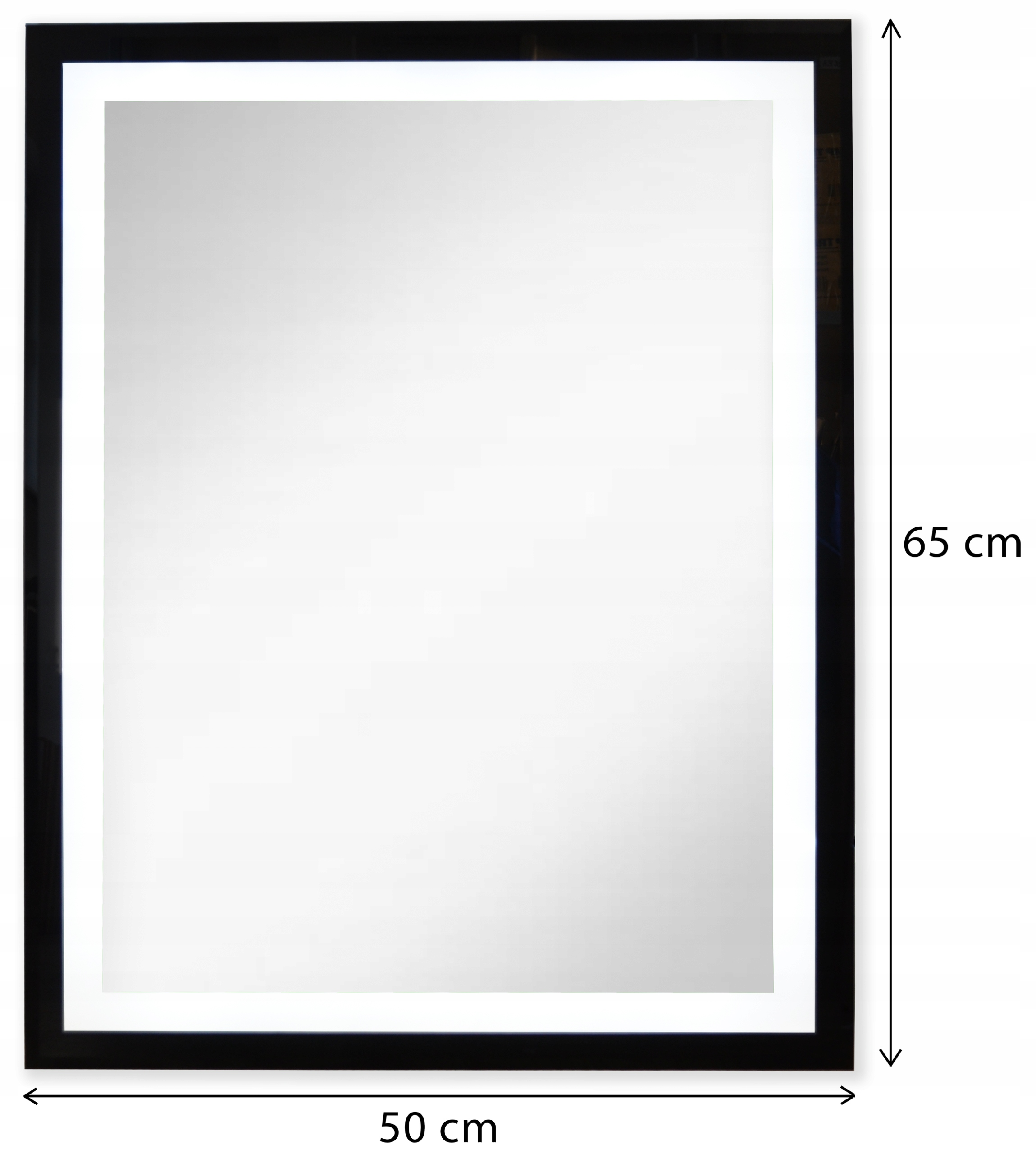 LUSTRO ŁAZIENKOWE PODŚWIETLANE Z OŚWIETLENIEM 3 BARWY LED Reon 50x65m Typ lustra ścienne