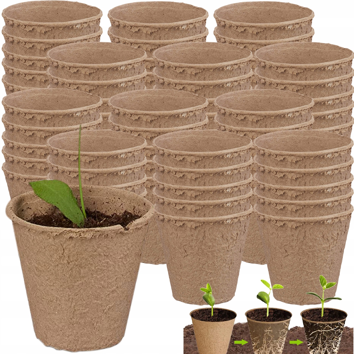 DONICZKI TORFOWE DO ROZSADY SADZONKI ROZSADOWE 6CM BIODEGRADOWALNE 120SZT