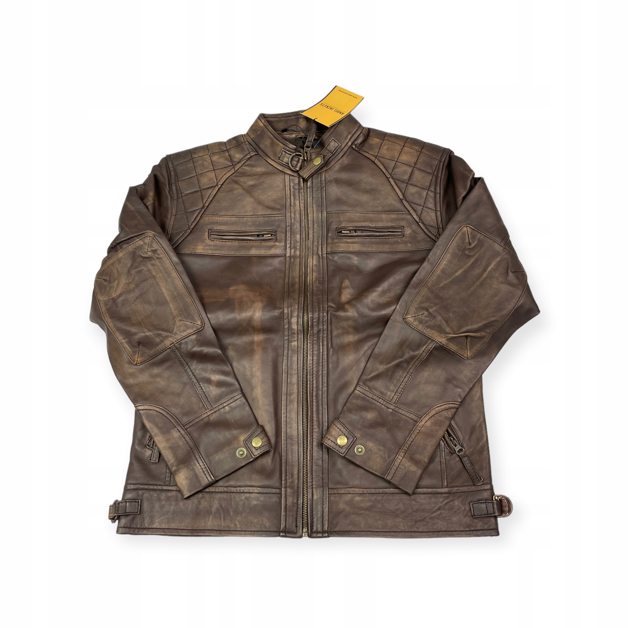 Pánská kožená bunda hnědá Angel Jackets M