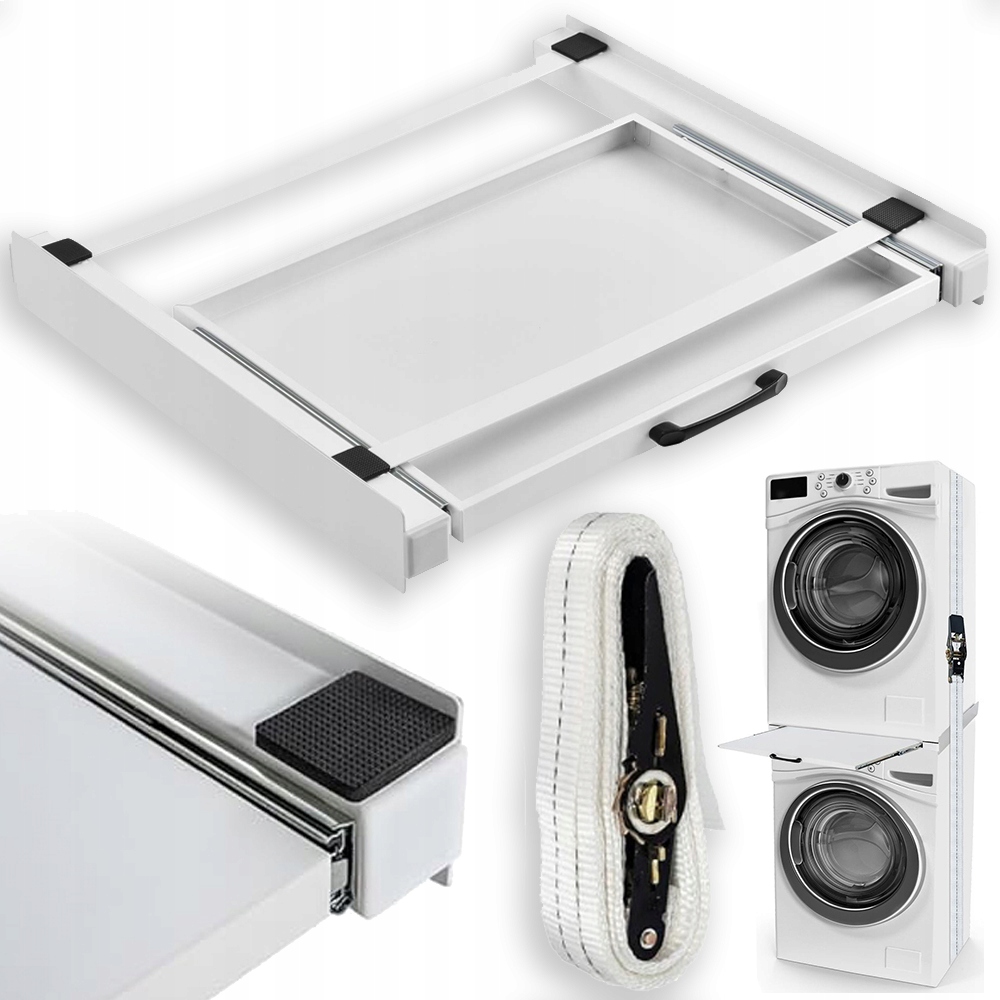 Łącznik Pralki Z Suszarką Półka Uniwersalny Biały Max 150KG