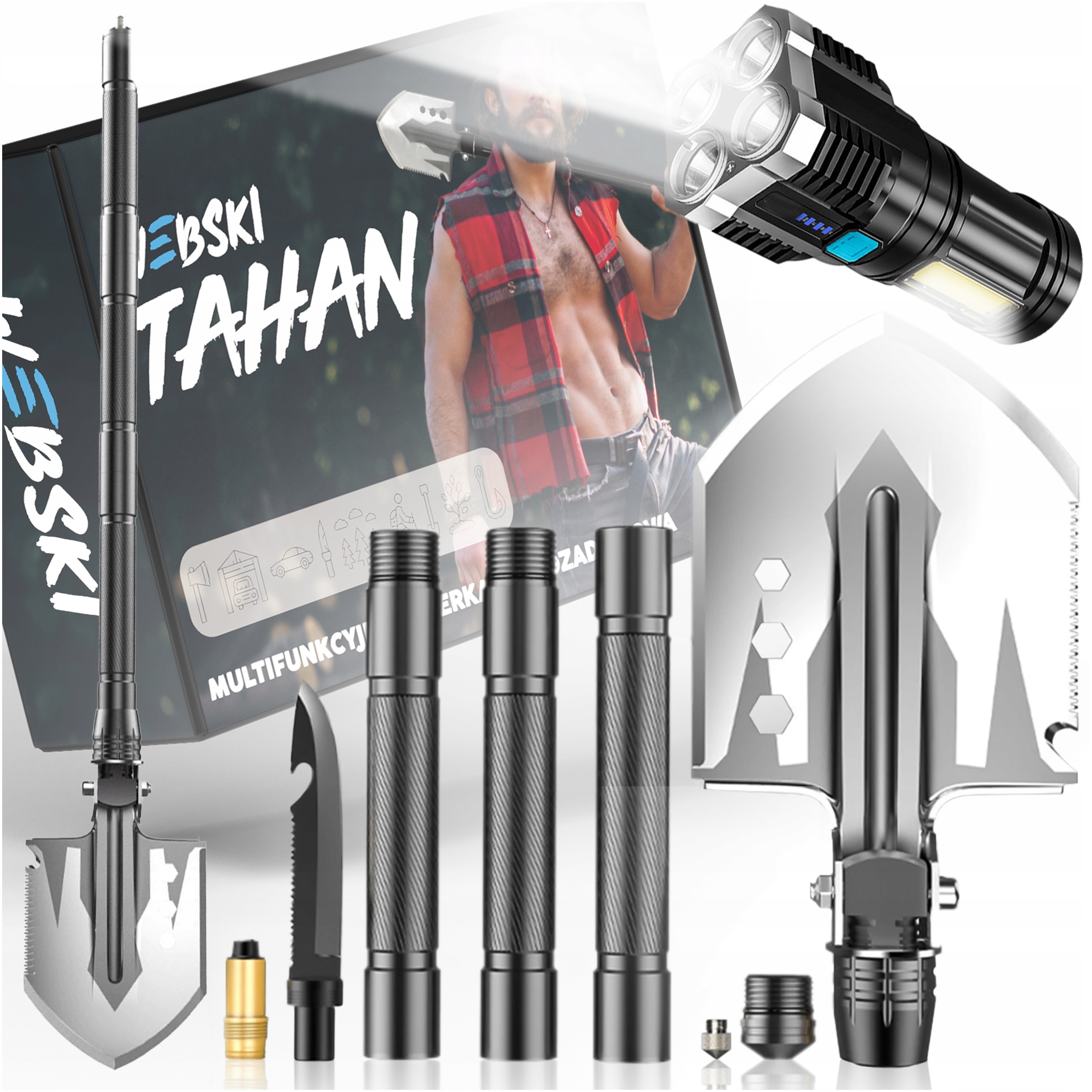 

Składana Saperka Wojskowa 12w1 Latarka Taktyczna