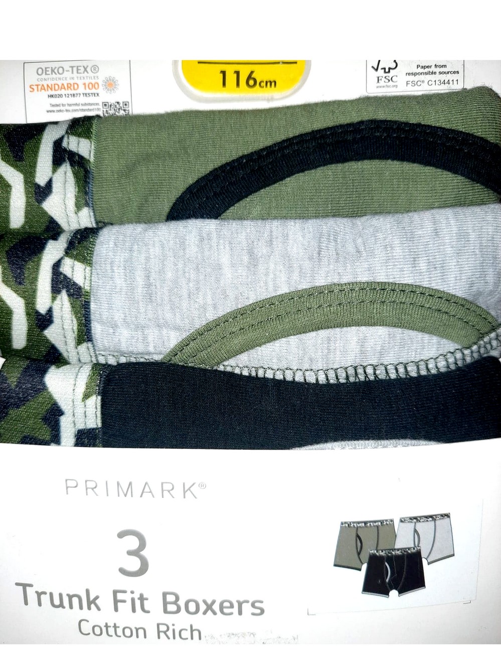 

Bokserki majtki na 7-8 lat Primark 128 3 pary