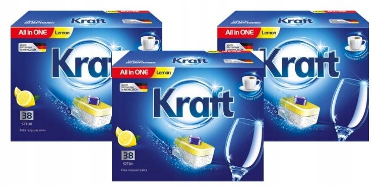 Levně Kraft tablety do myčky All inOne Lemon 3x38ks