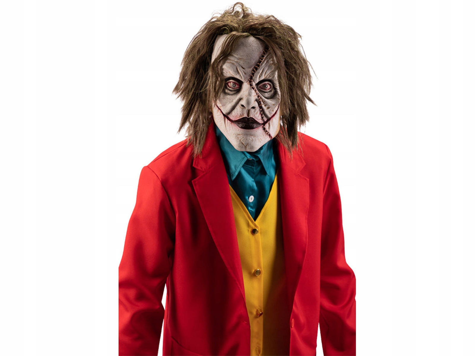 Maska Bláznivý klaun na Halloween jizva monstrum