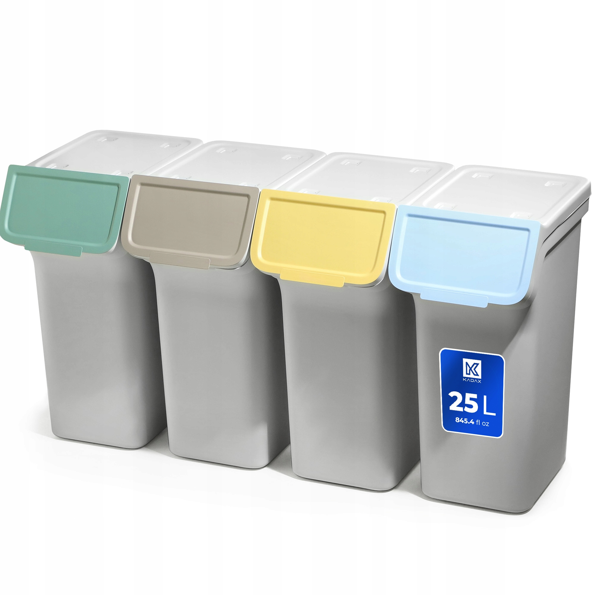 Levně Odpadkový Koš 25 L, Nádoba Na Odpadky Na Tříděný Odpad, Popel, Koš 4 ks