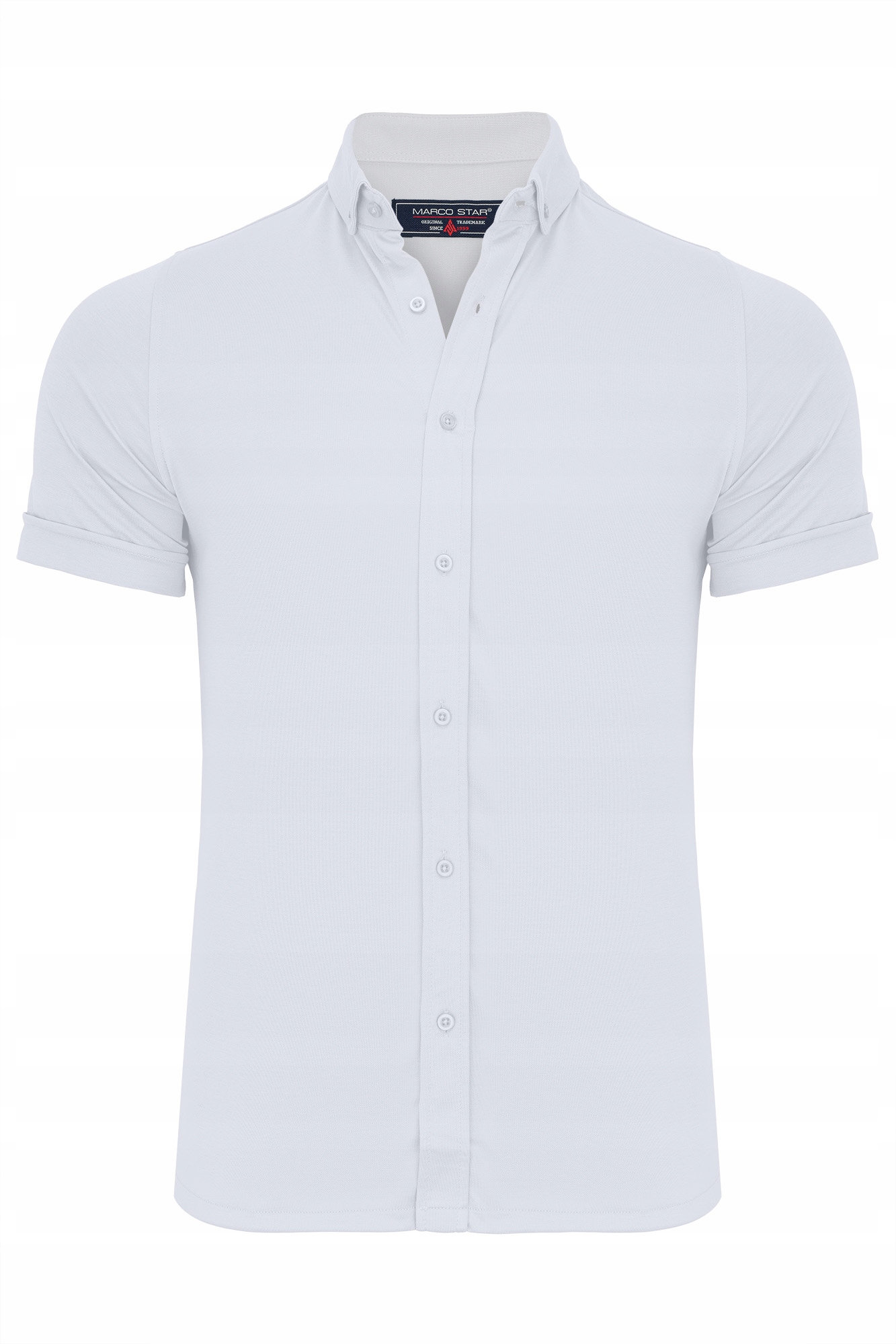 Pánská Pletená Polokošile S Krátkým Rukávem, Bílá Rozepínací Halenka: XXL