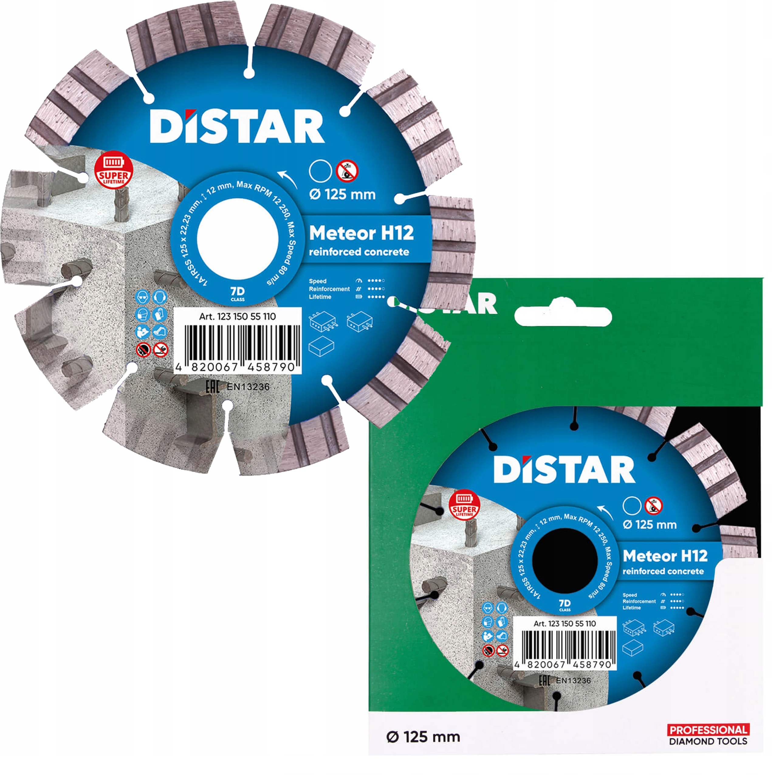 Diamantový kotouč Distar Meteor 125 1A1RSS železobeton 22,23 H12