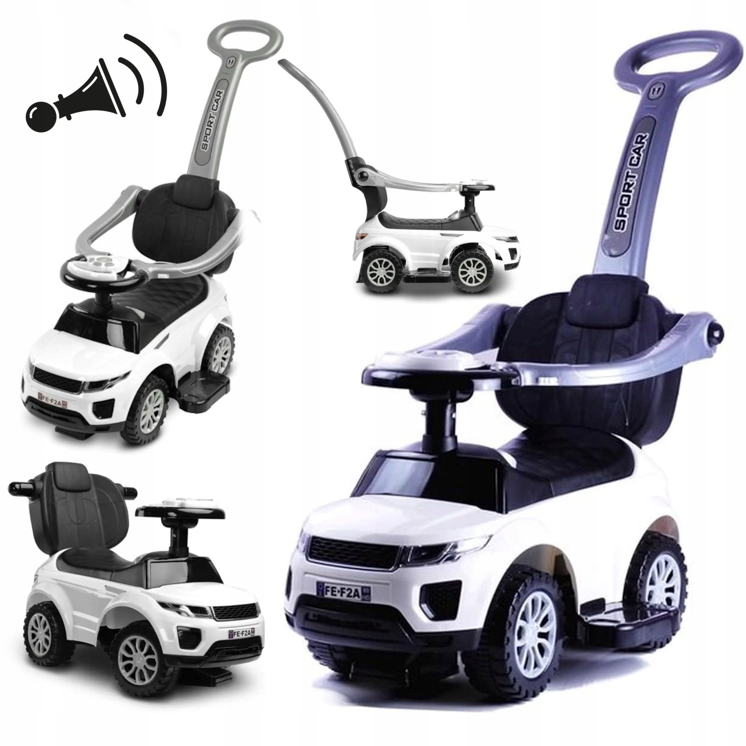 Jeździk Pchacz Chodzik 3W1 Autko Dzieci Duży Samochód Auto Klakson Biały