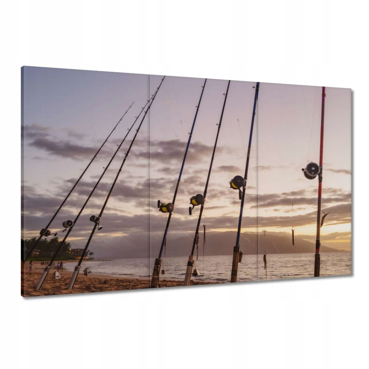 Obrazy 120x80 Navijáky a rybářské pruty pláž