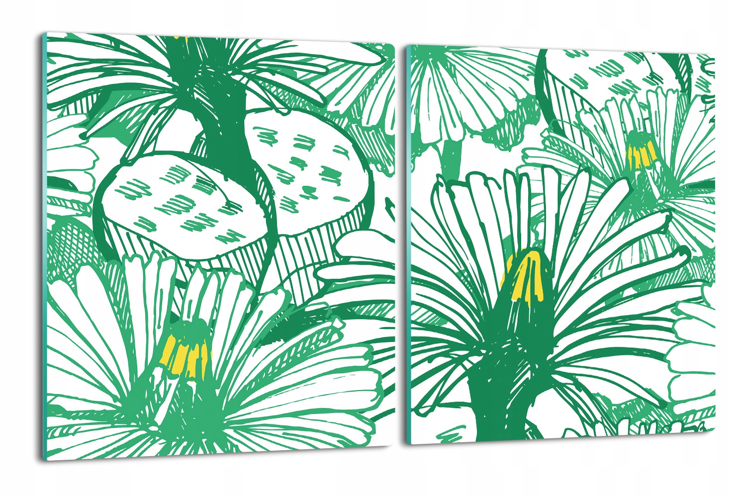 tisk splashback 2x 40x52 skleněný Botanické květiny