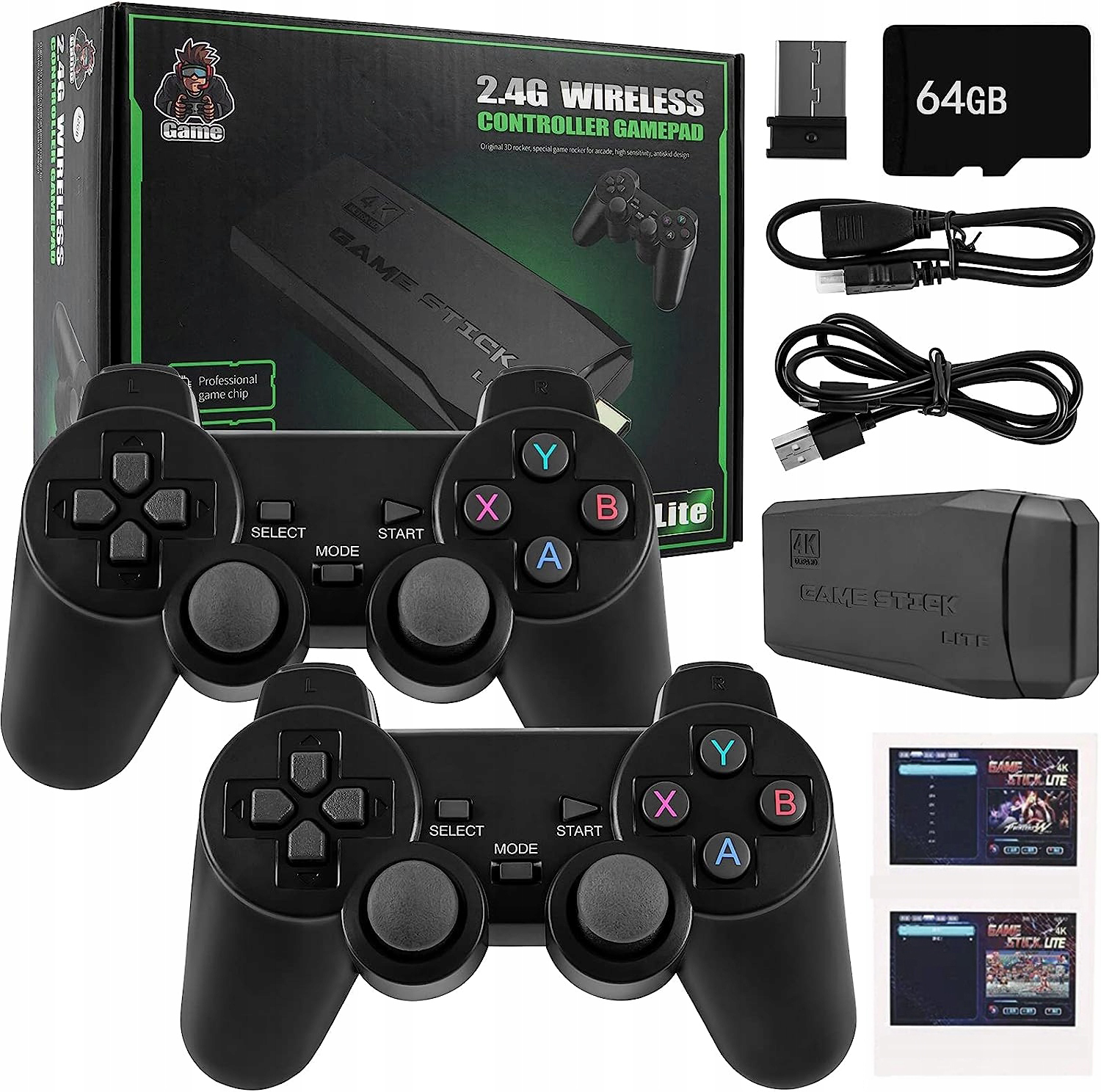 Konsola Do Gier Retro 2 Pady Game Stick 20000GIER Kontroler Język Polski XL