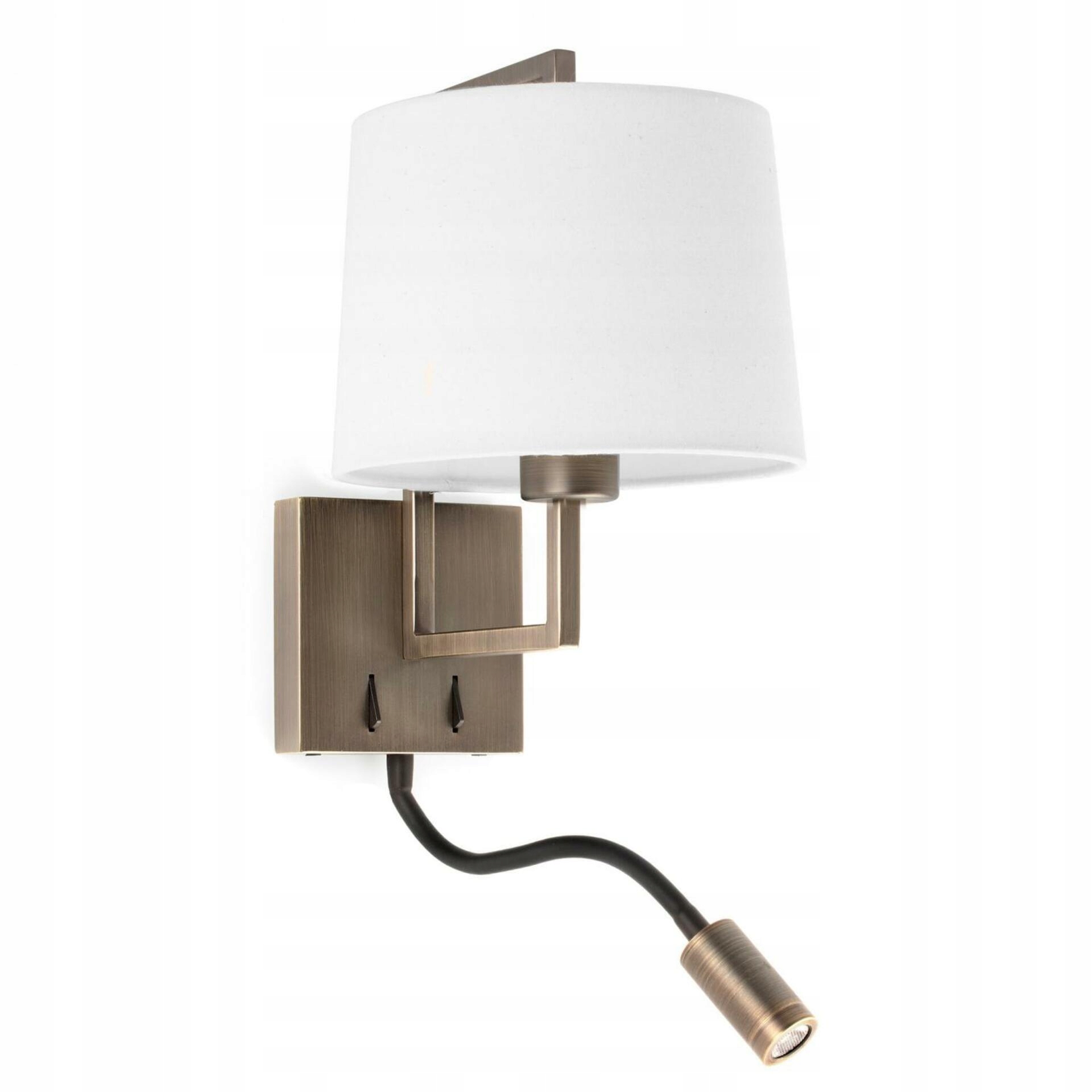 Nástenná lampa Faro Frame starozlatá/biela s čítacou Led lampičkou