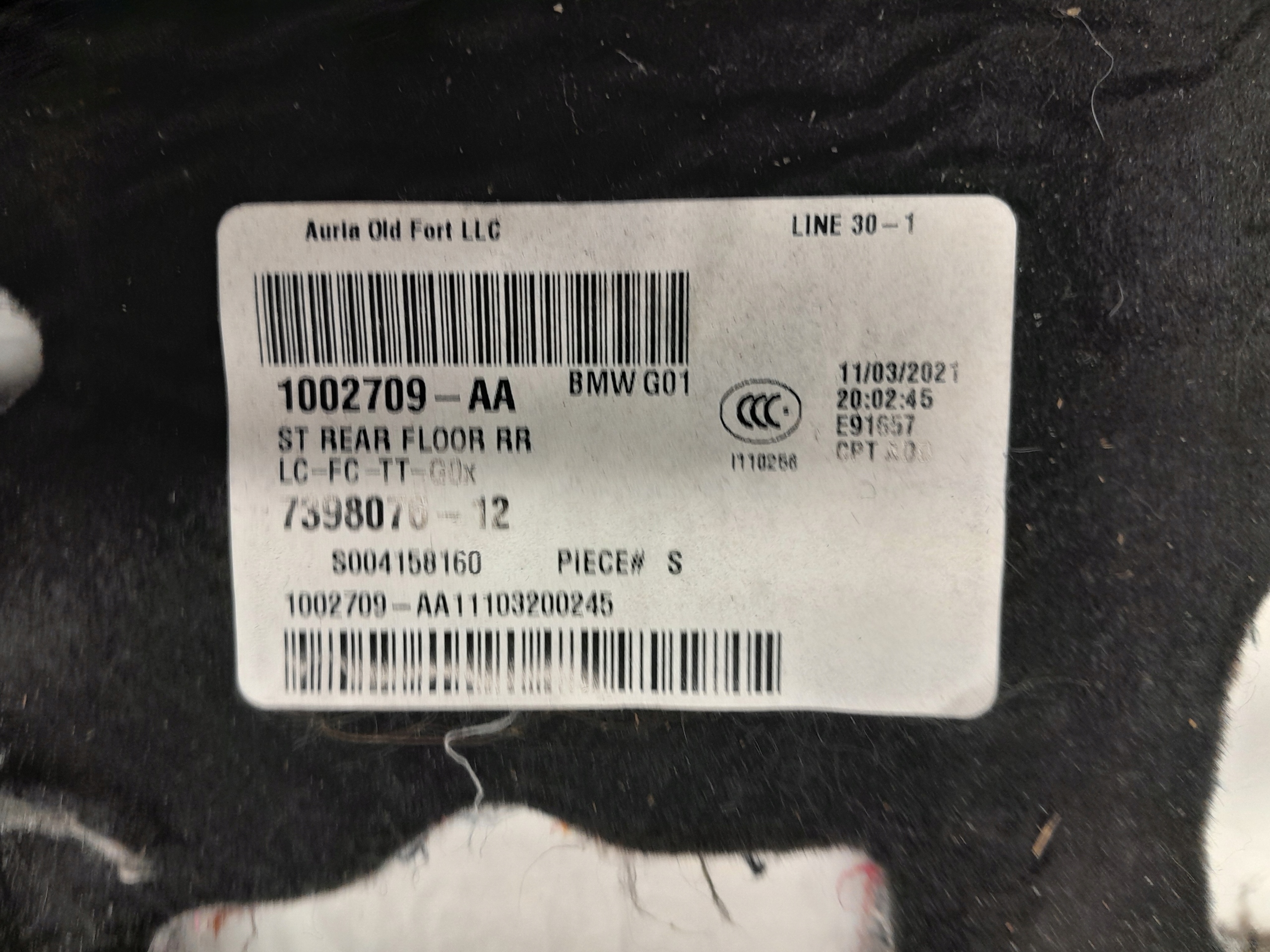 BMW X3 G01 LCI hangszigetelő emelet hátsó 7398076