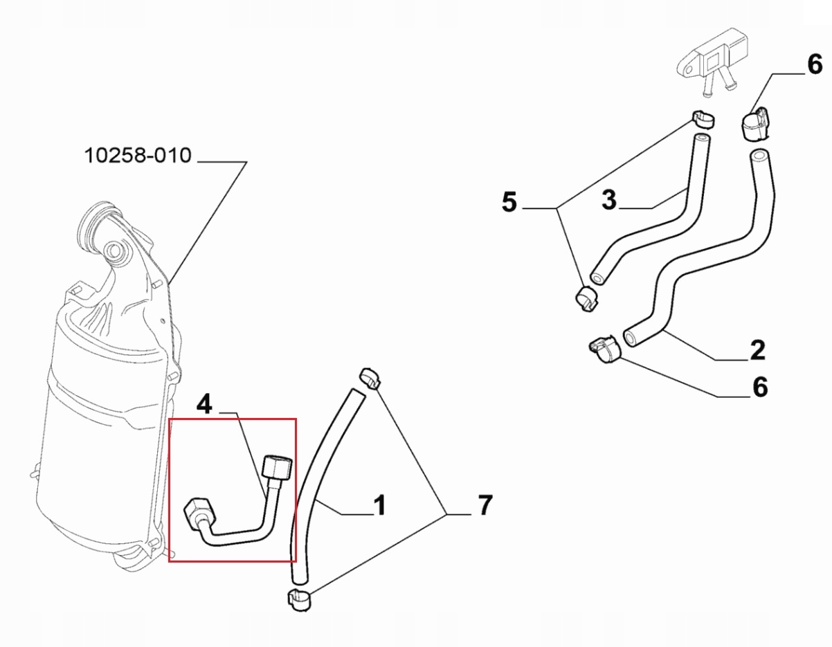 

Przewód czujnika ciśnienia Dpf Fiat Bravo Alfa 159